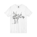 Bamboo Ink V‑Neck Tee — Minimal Zen Bamboo Print