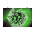 Abstract Neon Green Hexagon Matte Poster — Geometric Sci‑Fi Wall Art