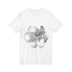 Hex Moon Graphic V-Neck Tee Design Hex23 — Distressed Space Cheese Vintage Astronomy V-Neck T-Shirt