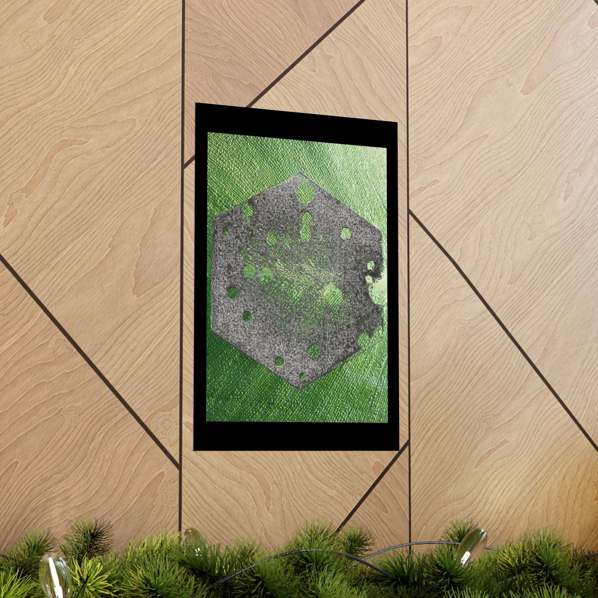 Groene textuur zeshoekige poster | Matte verticale poster 