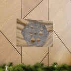 Abstracte zeshoekige uitgesneden matte horizontale poster — Neutrale beige textuur muurdecoratie 