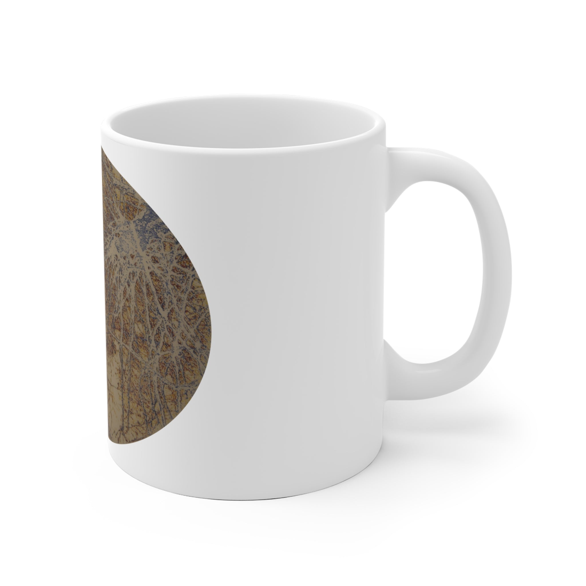 Abstract Dried Leaf Texture Ceramic Mug — Nature-Inspired Coffee Cup - no 38