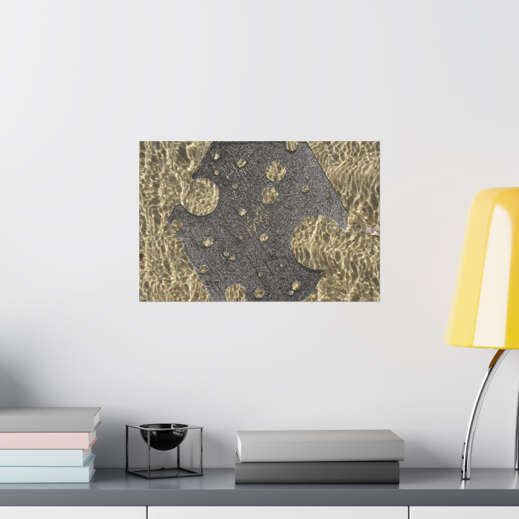 Water Gold Ripple Matte Poster — Horizontale Muurdecoratie 