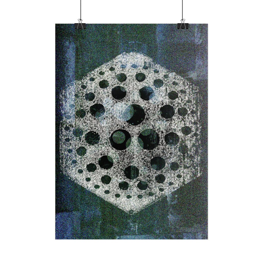 Verticale poster — Geometrische zeshoekige maan kunstprint 