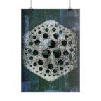 Verticale poster — Geometrische zeshoekige maan kunstprint 