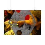 Abstracte Hex Overlay Matte Poster — Moderne Kunst Muurprint 