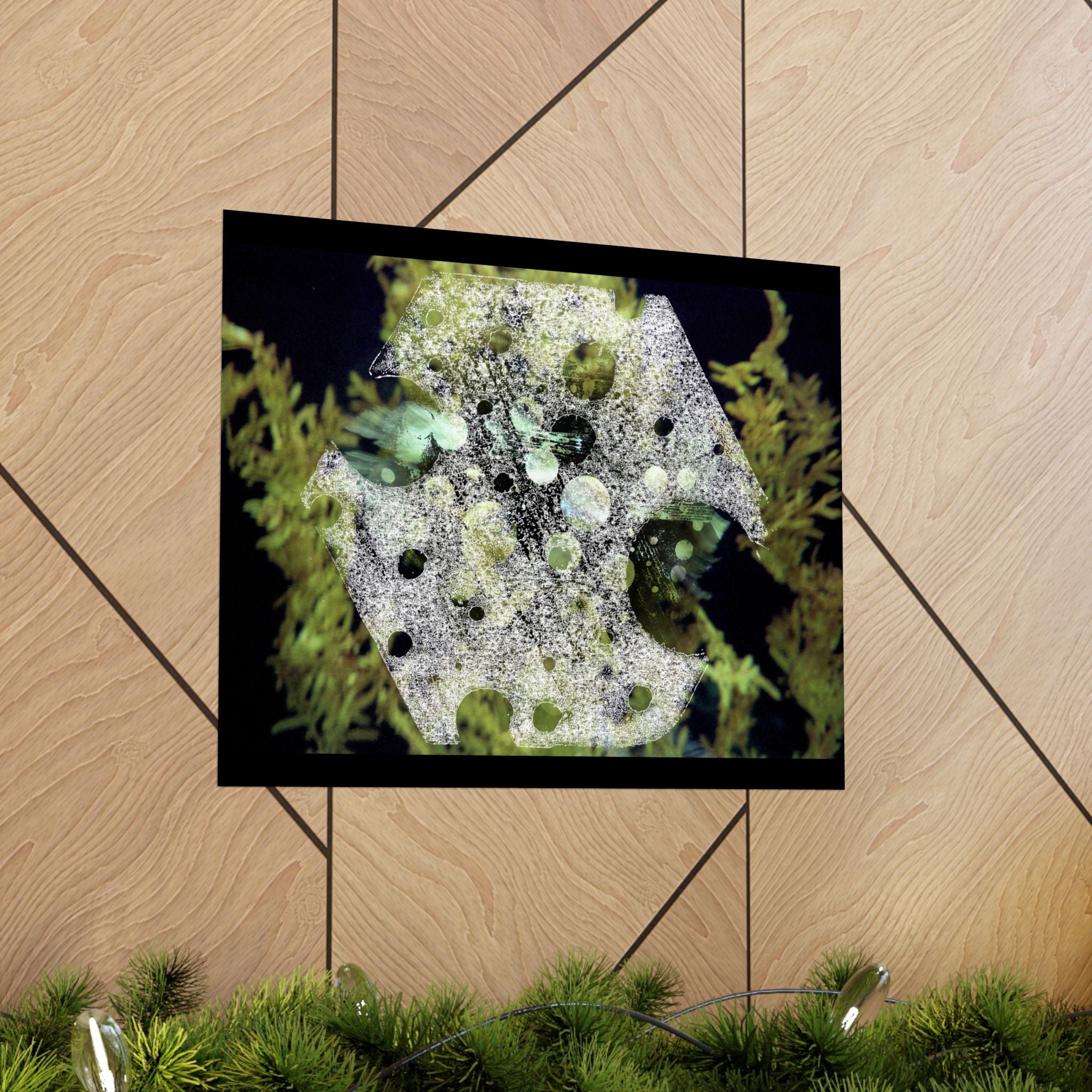 Abstract Nature Matte Horizontal Poster — Moss & Stone Texture Wall Art