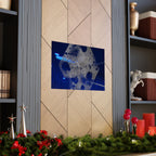 Abstract Blue Space Poster — Matte Horizontal Art Print