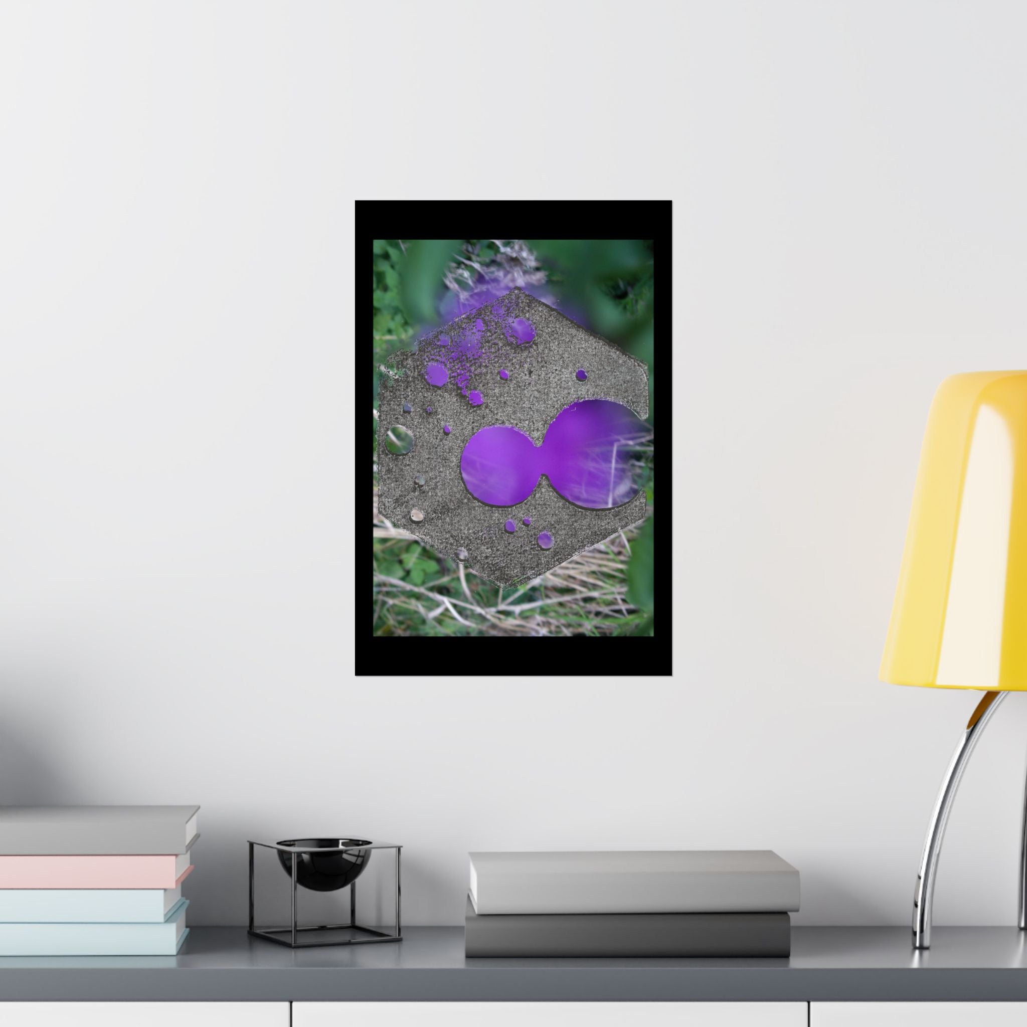 Purple Abstract Ink Blot Poster Matte Vertical Poster