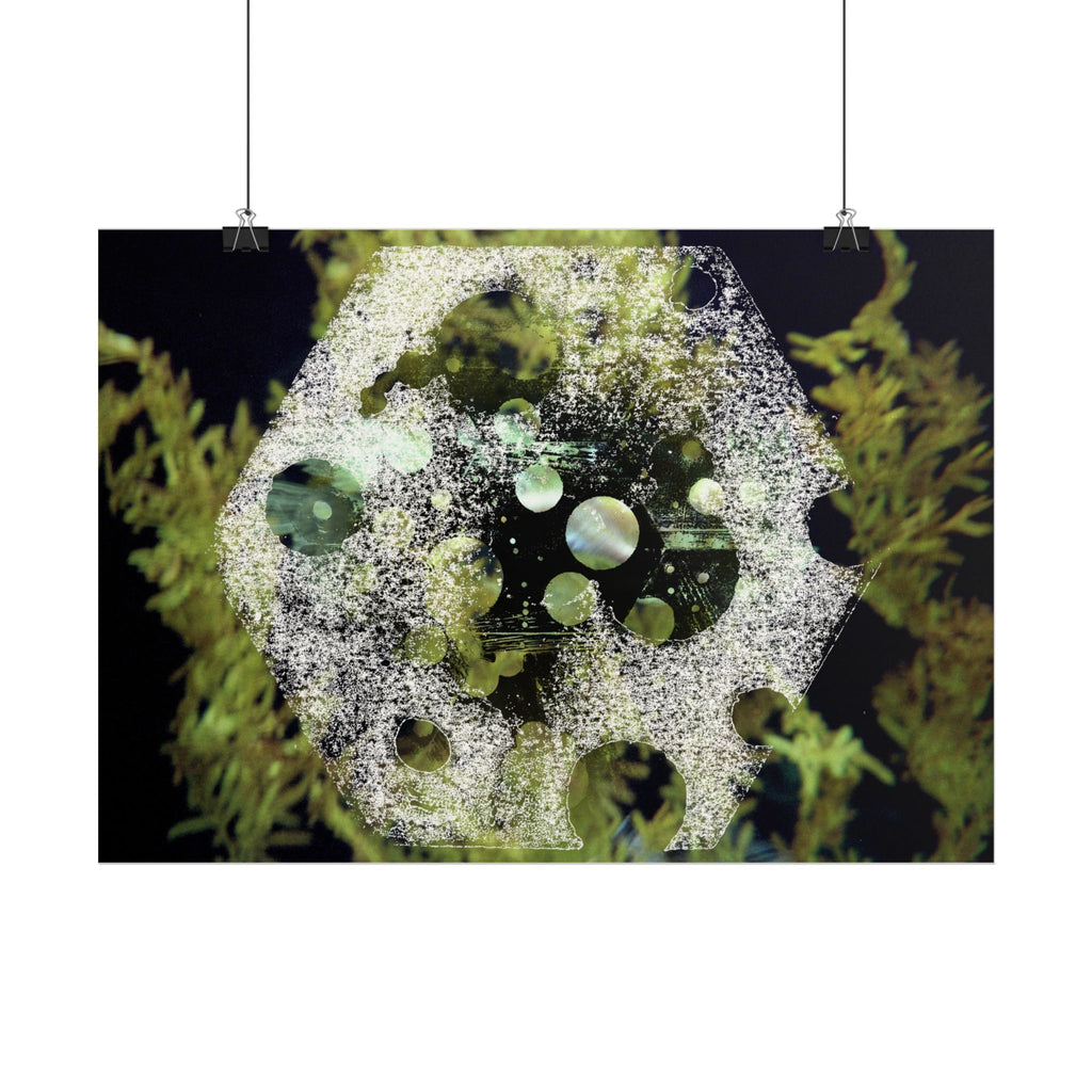 Abstract Green Bubble Matte Poster — Botanical Surreal Horizontal Wall Art