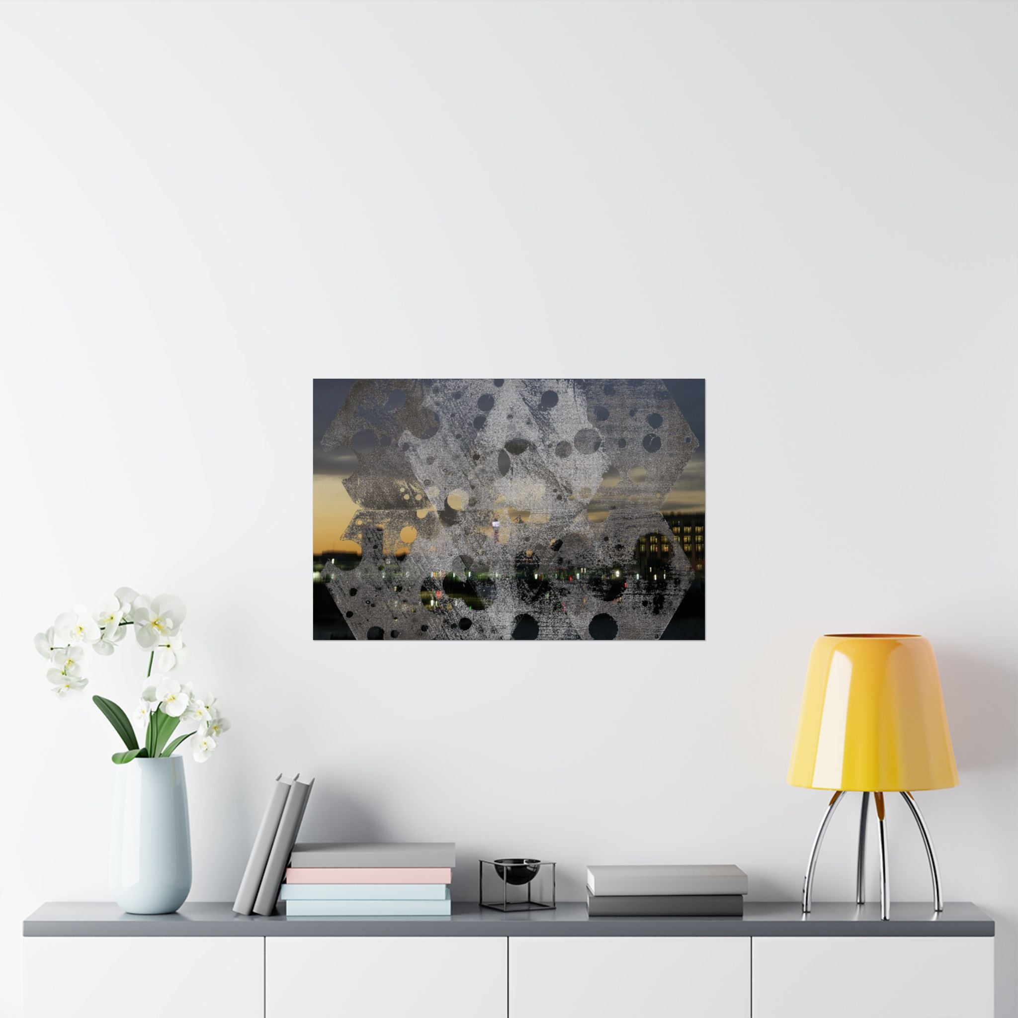 Abstract Urban Nightscape Poster — Matte Horizontal Art Print