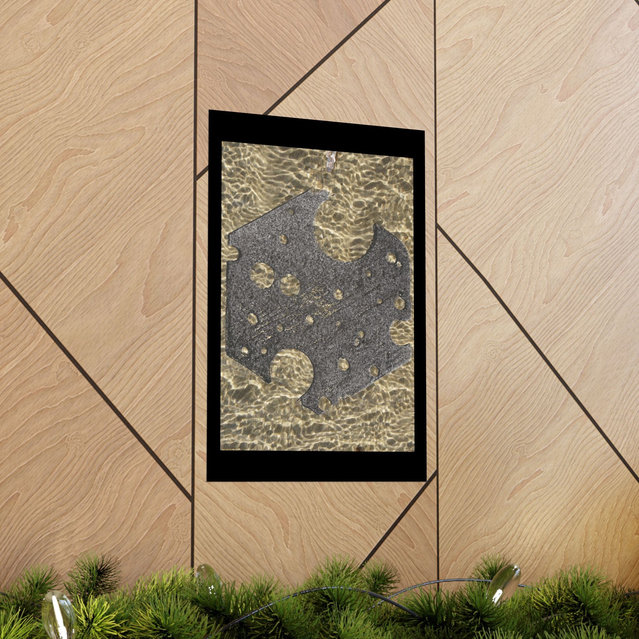 Matte Poster — Abstract Metallic Stone Texture Vertical Art Print