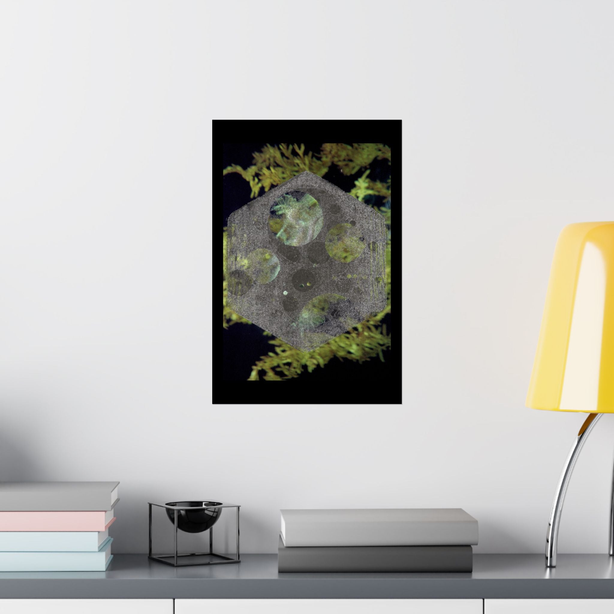 Abstract Hexagon Galaxy Poster — Matte Vertical Art Print