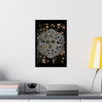 Hexagonal Orb Abstract Matte Vertical Poster | Geometric Space Art
