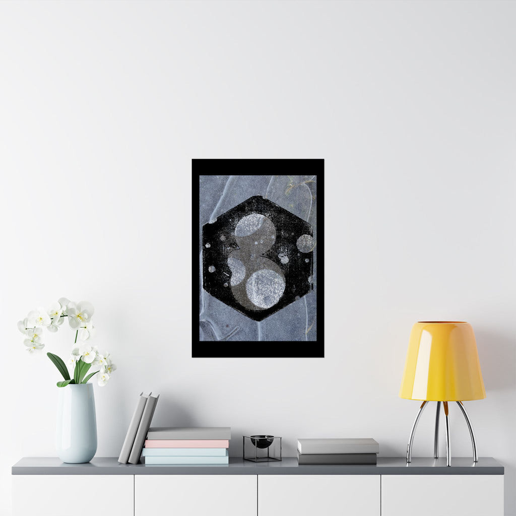 Abstract Geometric Hexagon Poster — Matte Vertical Wall Art