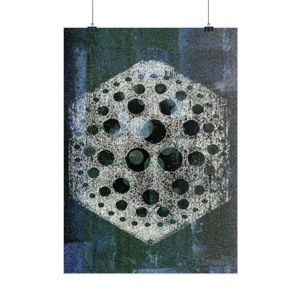 Verticale poster — Geometrische zeshoekige maan kunstprint 