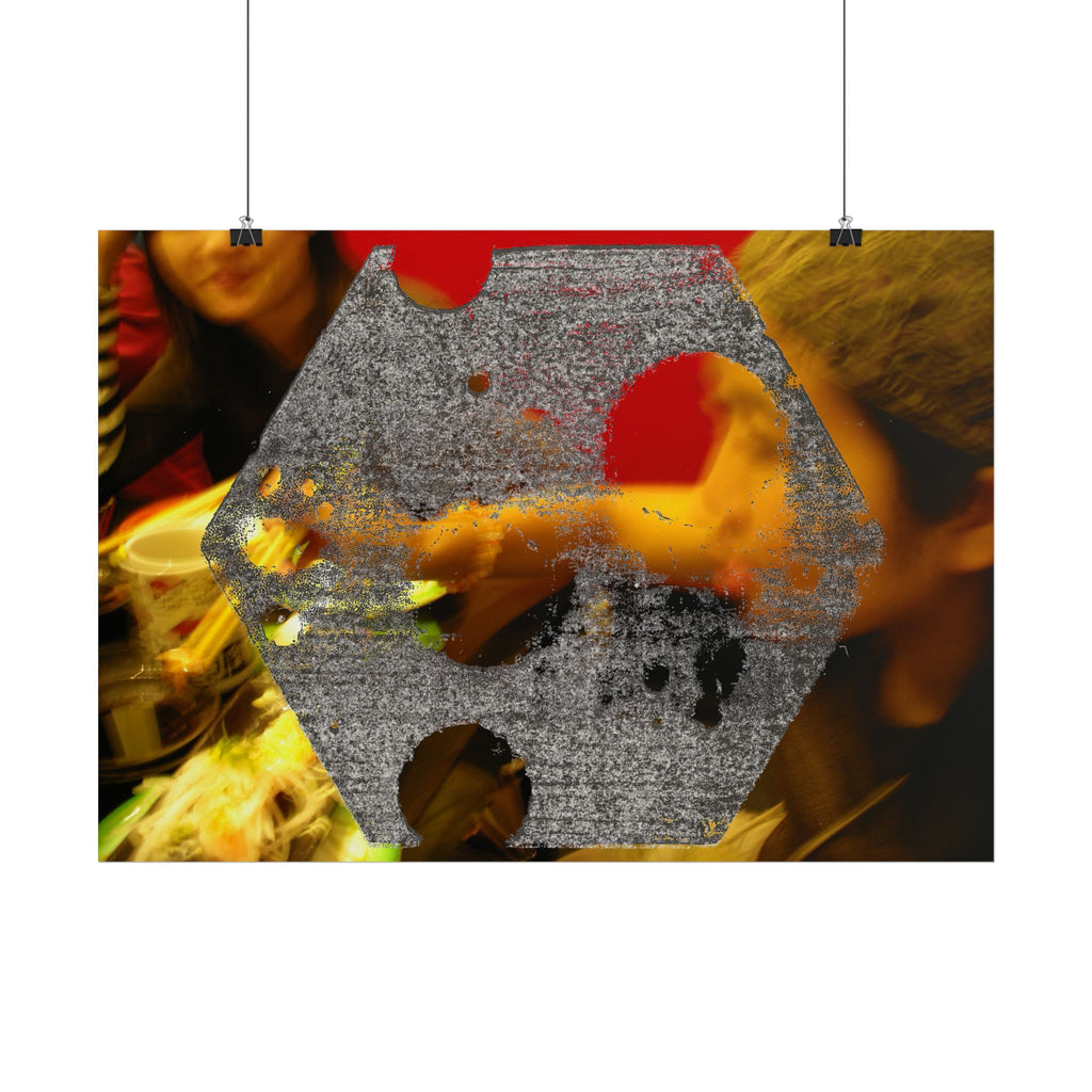 Abstracte Hex Overlay Poster — Moderne Kunst Muurprint 