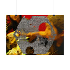 Abstracte Hex Overlay Poster — Moderne Kunst Muurprint 