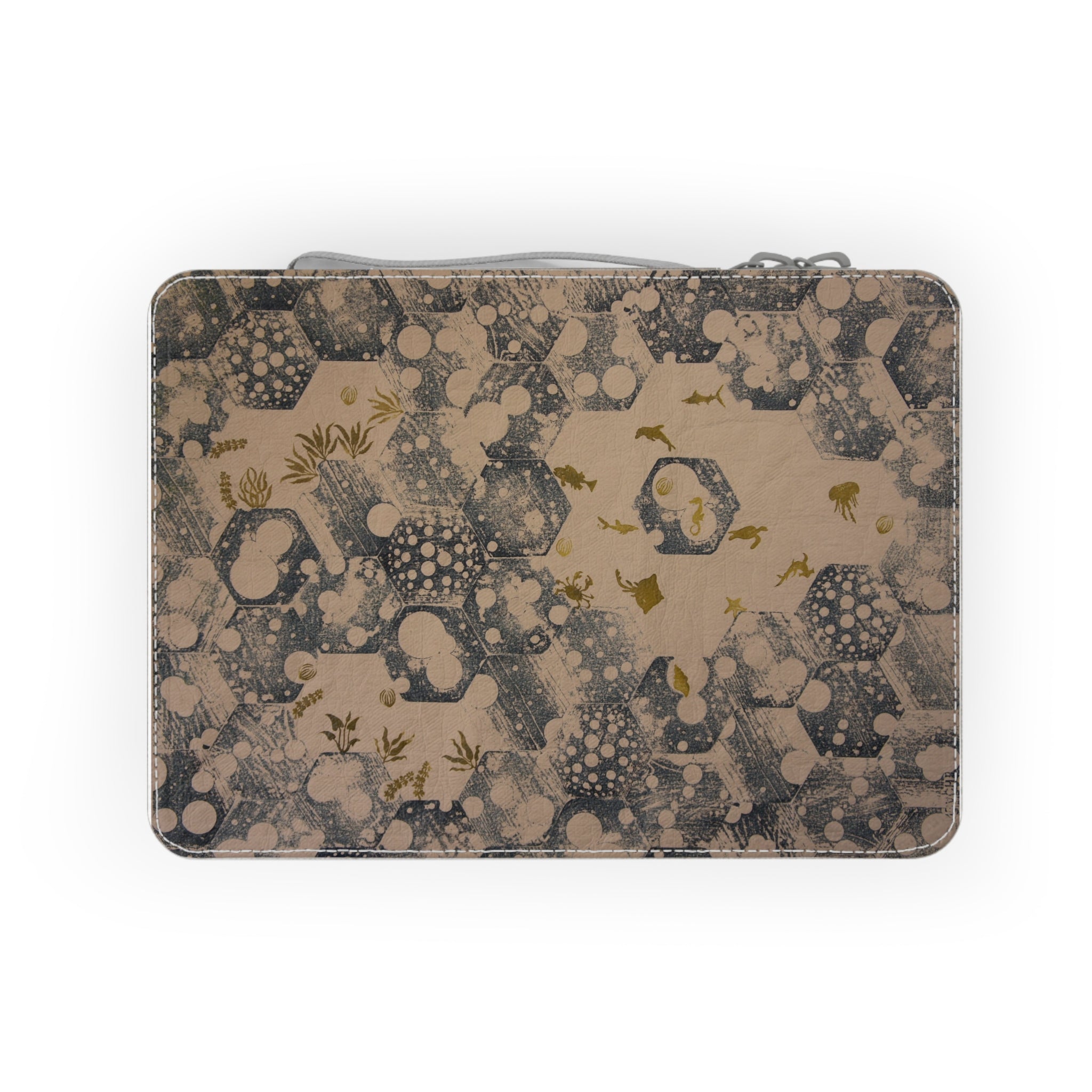 Insulated Paper Lunch Bag — Vintage Hex Floral Pattern