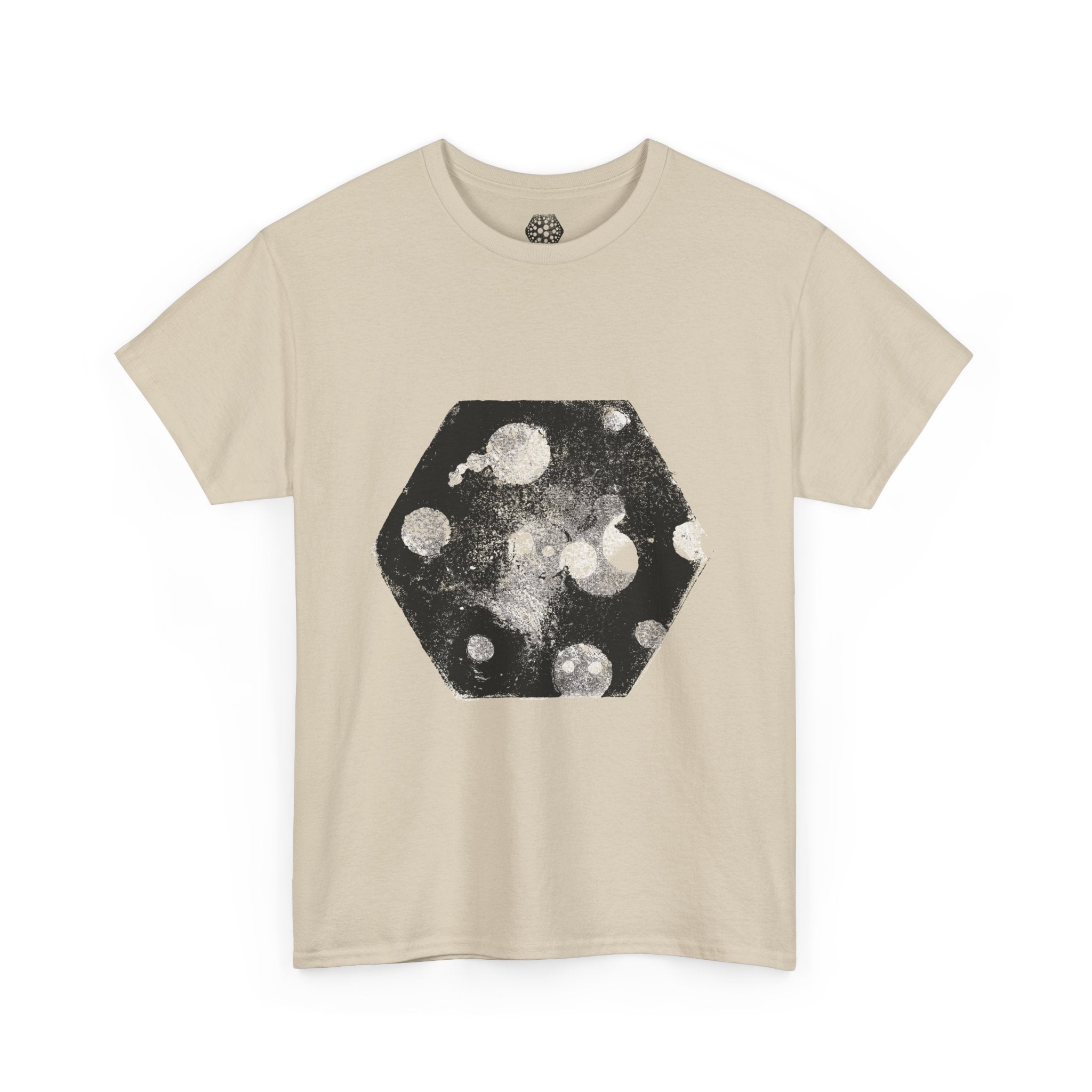 Hex Moon Graphic Tee — Distressed Space Cheese Vintage Astronomy T-Shirt