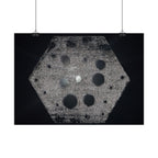 Abstracte zeshoekige poster — Minimalistische horizontale wanddecoratie in zwart-grijs 