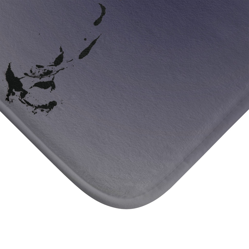 Dark Oceanic Wave Bath Mat — Minimal Nautical Seabed Design
