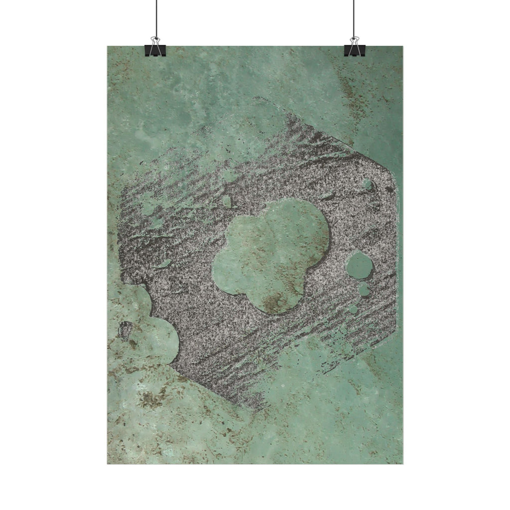 Patina Abstracte Textuur Verticale Poster | Groene Roest Industriële Muurdecoratie 