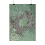 Patina Abstracte Textuur Verticale Poster | Groene Roest Industriële Muurdecoratie 