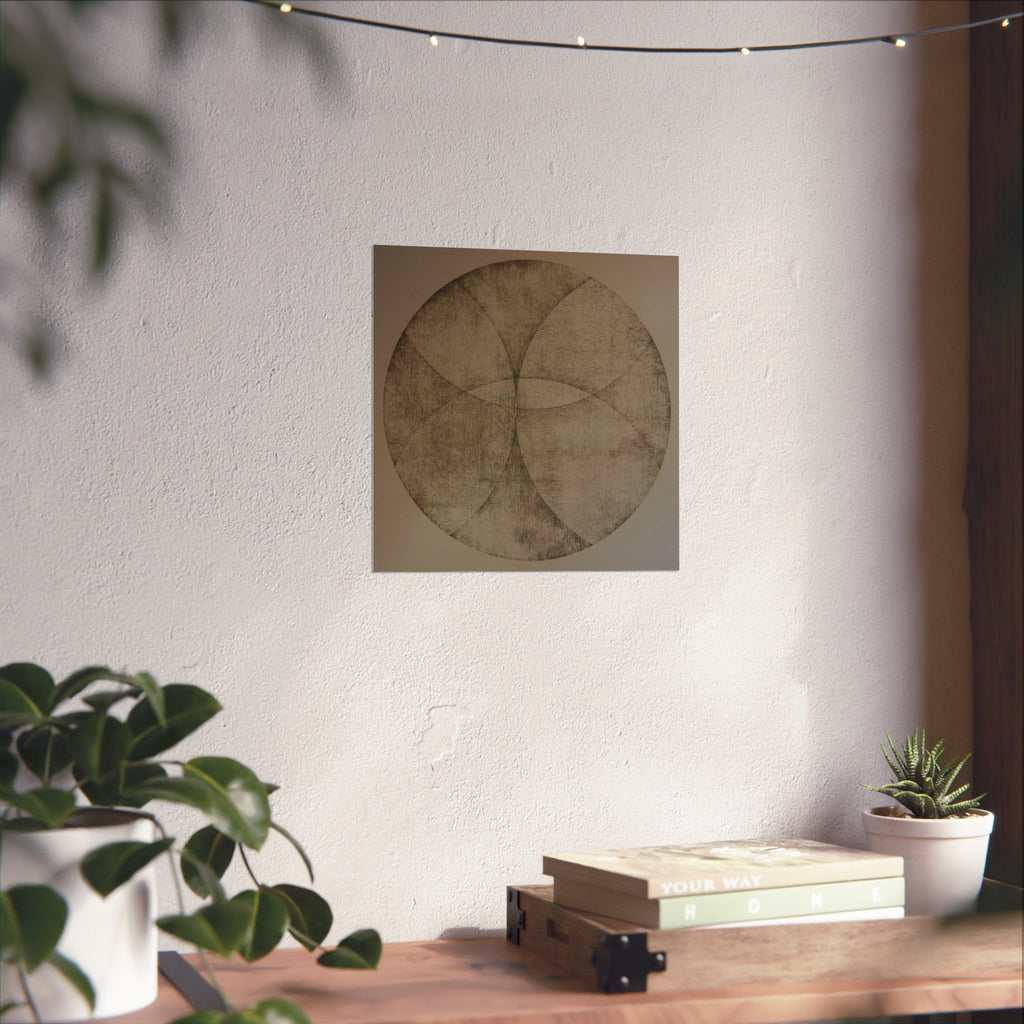 Abstract Earth Tone Circle Art Poster — Minimalist Geometric Wall Print