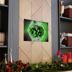 Abstract Green Hexagon Matte Poster — Sci‑Fi Geometric Wall Art
