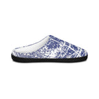 Blue Abstract Splash Men’s Indoor Slippers — Blue branch design