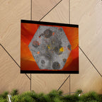 Abstract Hexagon Art Poster — Red Orange Matte Horizontal Print