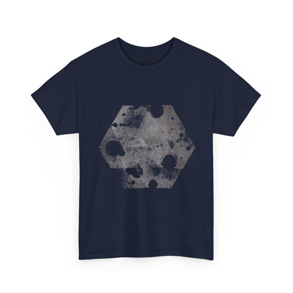 Hex Moon Graphic Tee Design Hex23 — Distressed Space Cheese Vintage Astronomy T-Shirt
