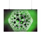 Abstract Hexagon Green Poster – Matte Horizontal Wall Art