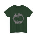 Hexagon Circles Graphic Tee — Digital Manual Print Art