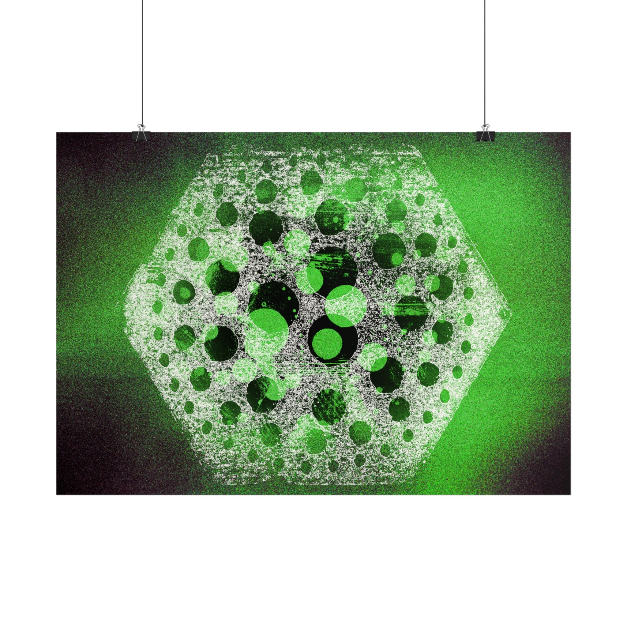 Abstract Hexagon Green Poster – Horizontal Wall Art