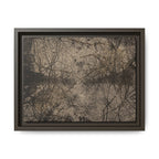 Framed Matte Canvas Art, no 12 — Twin Tree Wood-Carving Reproduction (Black & Sunbleached)