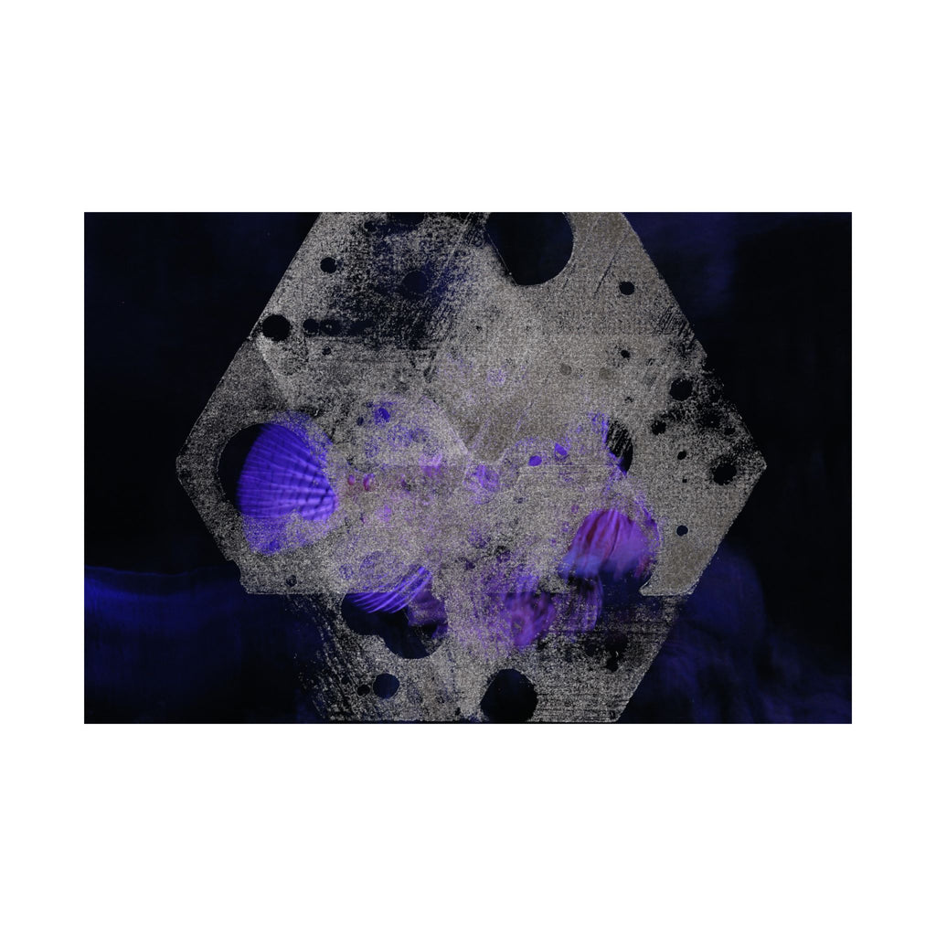 Abstracte zeshoekige paarse rook matte poster 