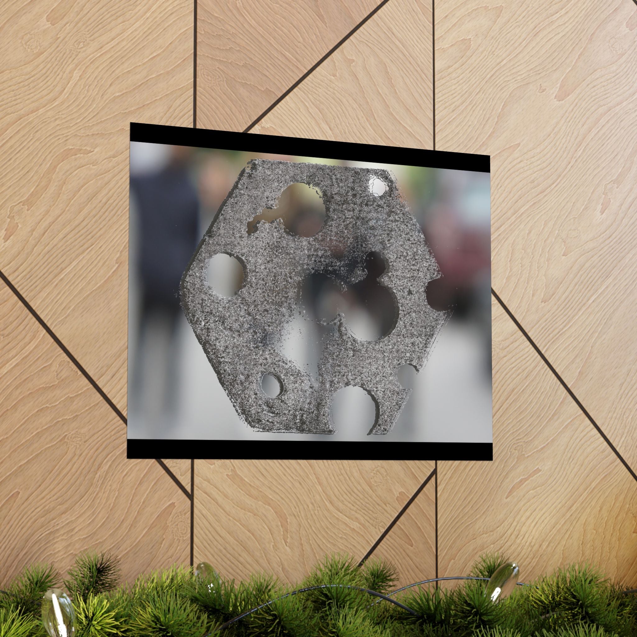 Abstracte industriële metalen textuur matte horizontale poster 