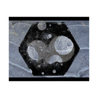 Abstract Hexagon Planet Matte Poster — Industrial Black & Gray Wall Art