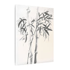 Bamboe-inktschilderij, matte canvasprint — Minimalistische Aziatische muurdecoratie 