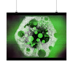 Abstract Green Bubble Matte Poster — Horizontal Modern Art Print
