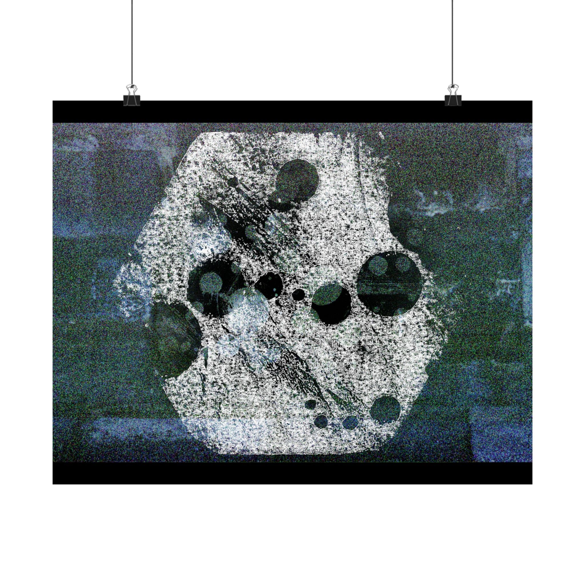 Abstracte poster met maankratermotief, mat oppervlak — Horizontale wanddecoratie 