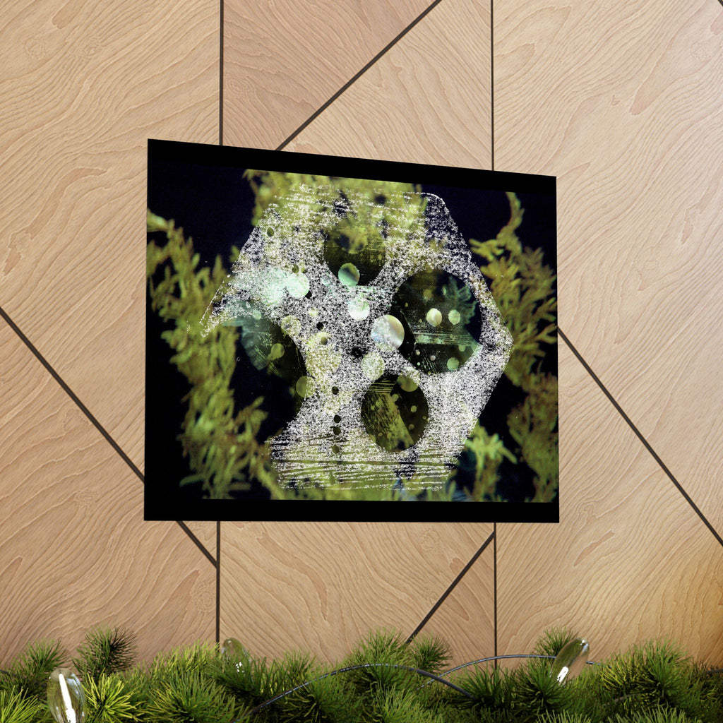 Abstracte poster met groen koraalrif, matte afwerking — Horizontale wanddecoratie geïnspireerd op de oceaan 