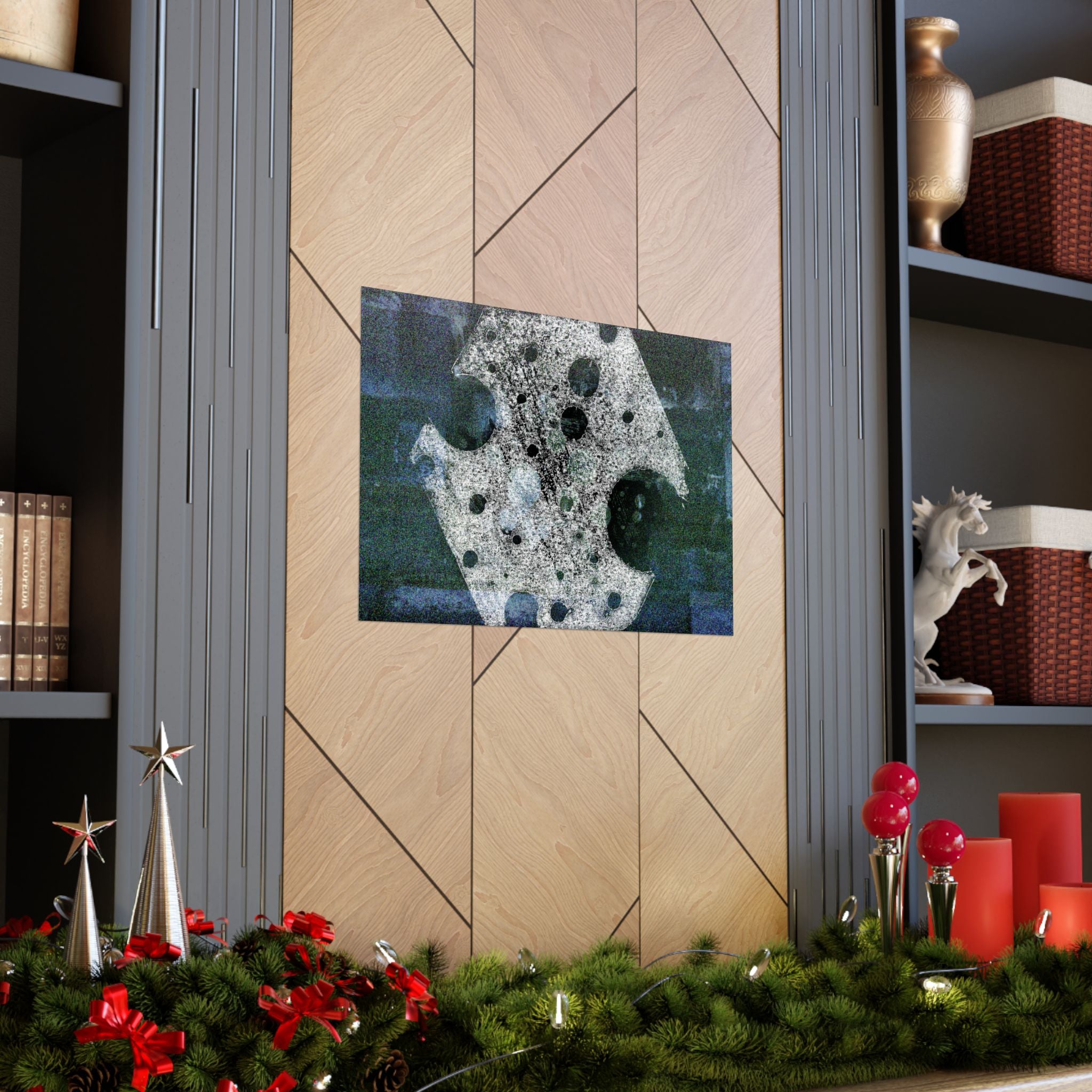 Abstract Lunar Craters Matte Poster — Surreal Space Wall Art