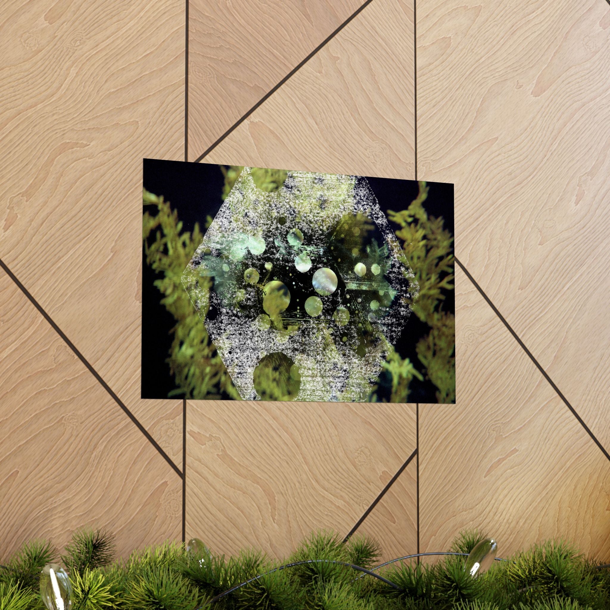 Abstract Green Geometry Matte Poster — Horizontal Wall Art
