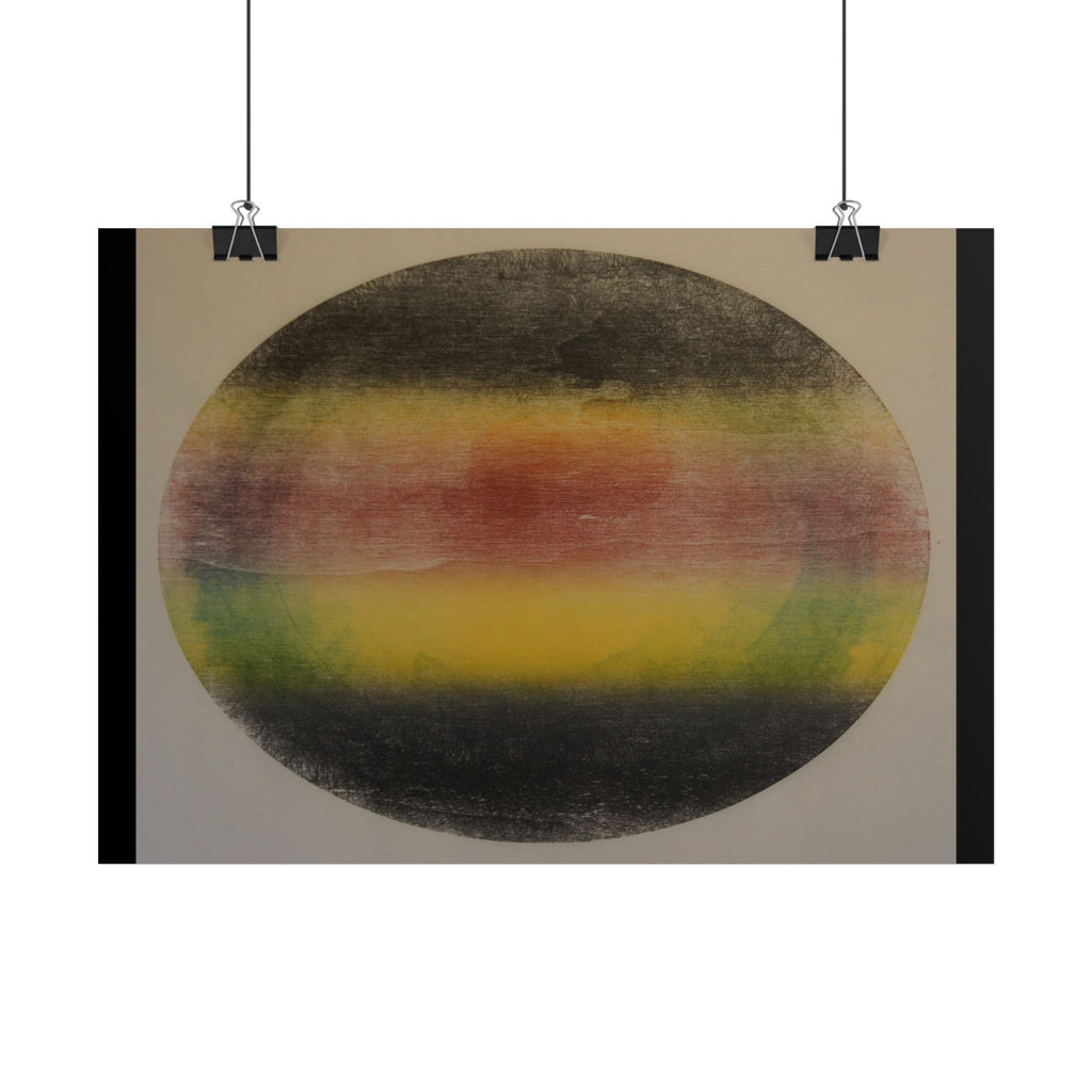 Abstract Color Band Poster — Retro Gradient Circle Wall Art