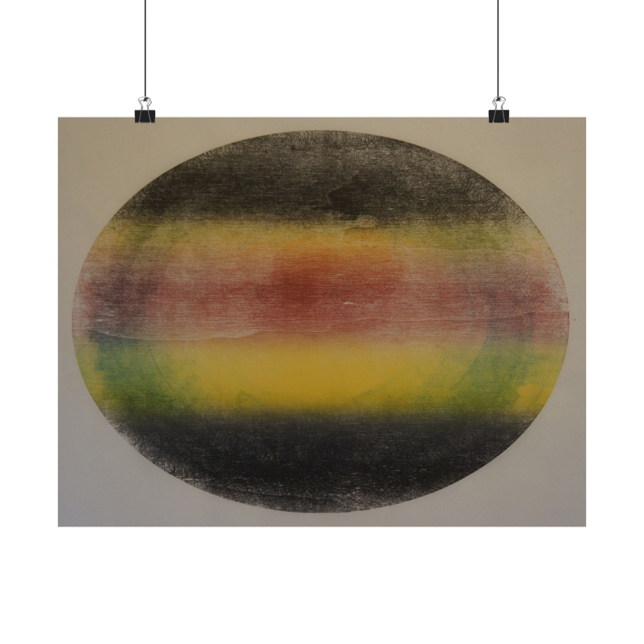 Abstracte regenboogbol, matte poster — Minimalistische horizontale wanddecoratie 