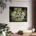 Matte Horizontal Poster — Abstract Marine Coral Hexagon Art
