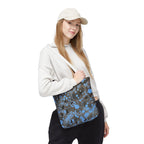 Abstract Blue Splatter Tote Bag - Artistic All-Over Print